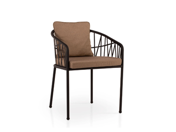 RIGA - Powder coated aluminium chair with armrests by 5A Design - view 2
